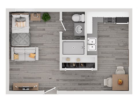 Studio 1 bath at Citrus Court Apartments, California, 90606